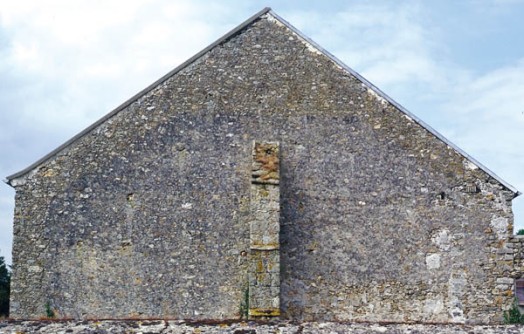 Mur-pignon de grange, Saint-Aubin